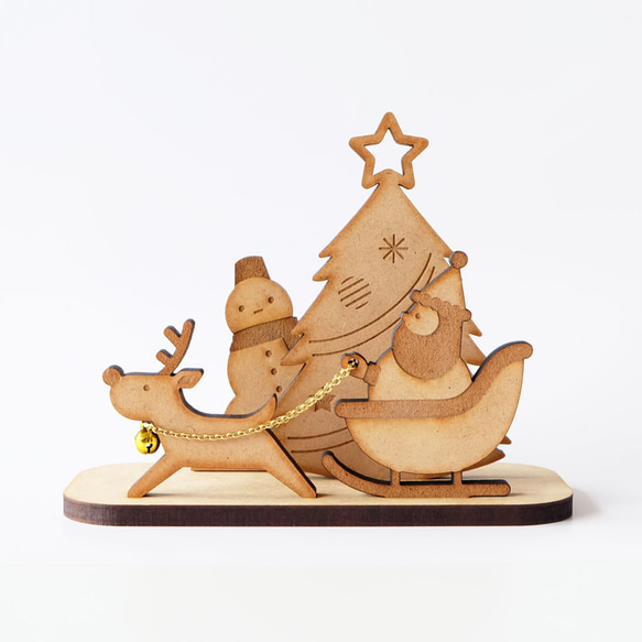 ほっこりかわいい！ 木製クリスマスオブジェ 3枚目の画像