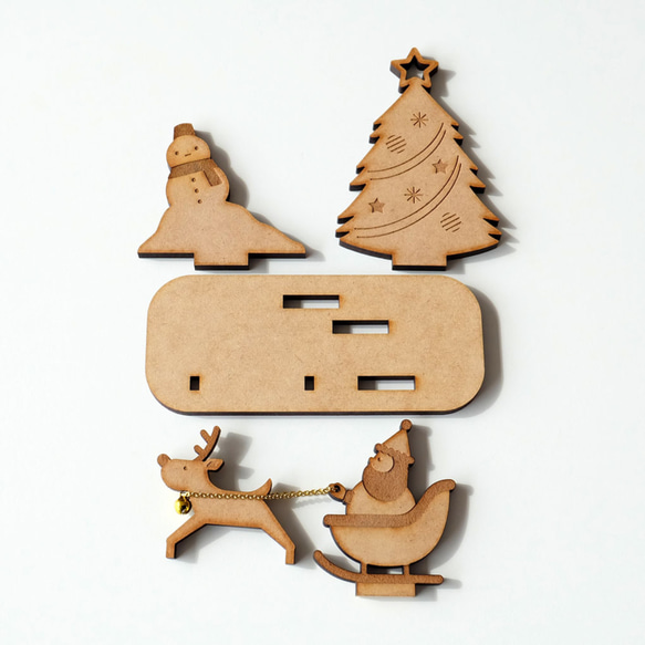 ほっこりかわいい！ 木製クリスマスオブジェ 5枚目の画像