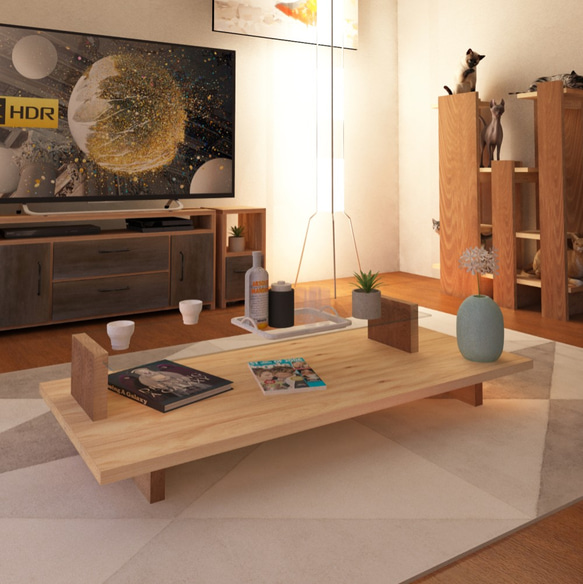 ハンドメイド】スギ板テーブル シンプルモダン 【公式通販】