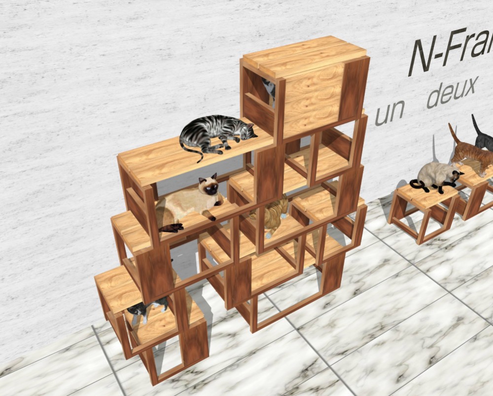 にゃんぐる】高床式猫ちぐら（キャットハウス） N-Frame::maison