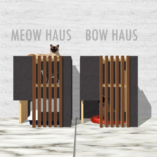 モダンデザイン新築一戸建てテイストの犬小屋／キャットハウス