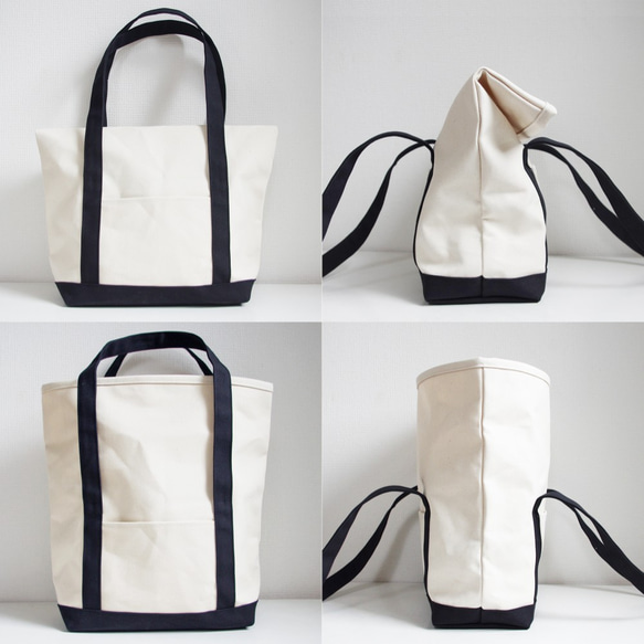 BEND TOTE BAG（キナリ×ブラック） 15枚目の画像