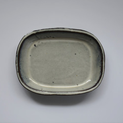 長方形の中皿（取り皿、銘々皿、中皿）赤土×チタンマット釉 2枚目の画像