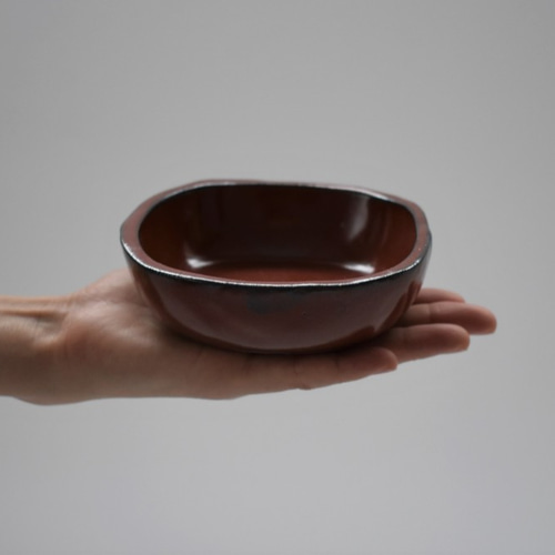 壺市】角皿/鉄釉（15.5cm） | 【丹波のイロドリ】丹波焼(陶器)の
