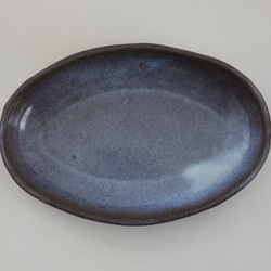 楕円形・オーバルの深皿　赤土×乳濁灰釉 2枚目の画像