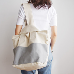 CLOUCHY SHOULDER BAG（キナリ×ライトグレー） 1枚目の画像