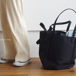 DROP SHOULDER TOTE BAG（ブラック） 2枚目の画像