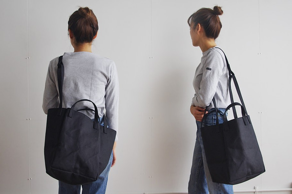 DROP SHOULDER TOTE BAG（ブラック） 3枚目の画像