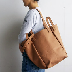 DROP SHOULDER TOTE BAG（モカ/ベージュ） 1枚目の画像