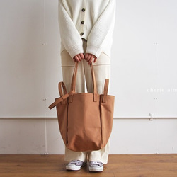 DROP1 SHOULDER TOTE BAG（モカ/ベージュ）3WAY 斜め掛け トートバッグ 帆布 大容量 2枚目の画像