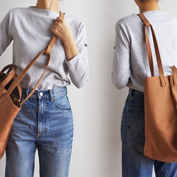 DROP1 SHOULDER TOTE BAG（モカ/ベージュ）3WAY 斜め掛け トートバッグ 帆布 大容量 3枚目の画像