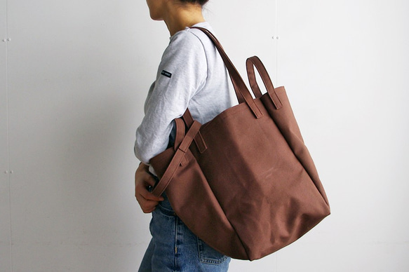 DROP SHOULDER TOTE BAG（コーヒー/ブラウン） 1枚目の画像