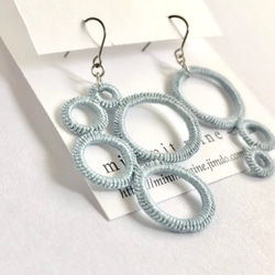 "Bubbles" Antique Blue Pierced earrings 第3張的照片