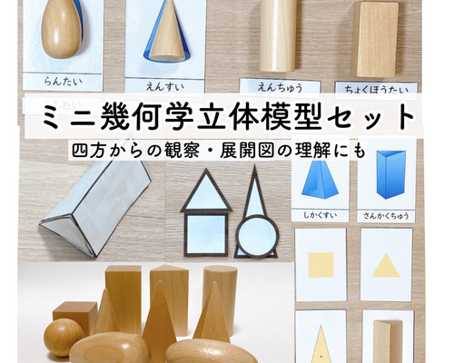 ミニ幾何学立体模型セット 小学校受験 モンテッソーリ 四方から