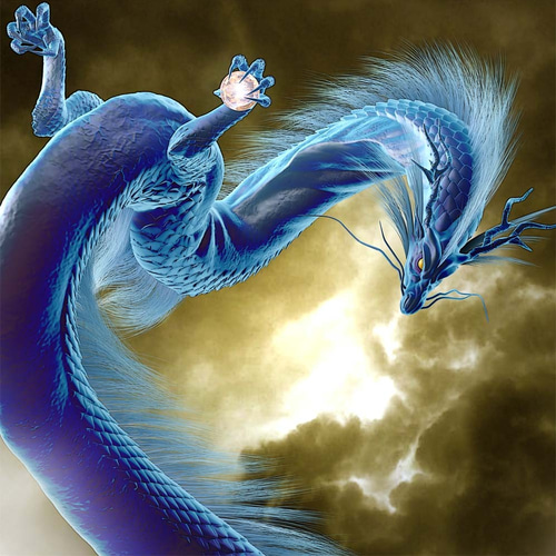 龍の絵「雲龍7、青龍」A4 竜の絵 イラスト breeze 通販 10064418