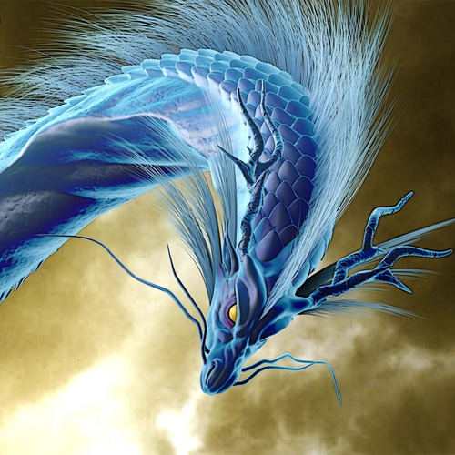 龍の絵「雲龍7、青龍」A4 竜の絵 イラスト breeze 通販