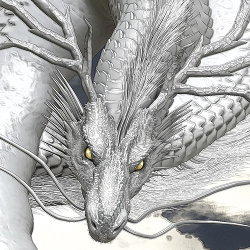 龍の絵「白龍」A4 イラスト breeze 通販 6477868｜Creema