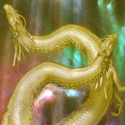 龍の絵「双龍」Ａ４ 2枚目の画像