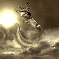 龍の絵「雲龍３」Ａ４ 2枚目の画像
