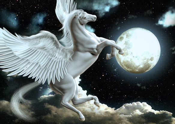 ペガサス絵画 ペガサスの絵2 A4 イラスト breeze 通販 7147937｜Creema(クリーマ)