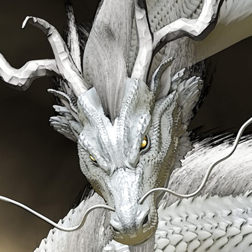 龍の絵「白龍」A4 イラスト breeze 通販 7372213｜Creema