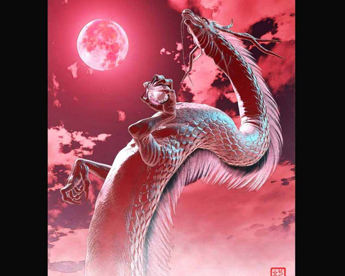メッセージ☆生命はゆっくり☆龍の絵付き 解説】🐉リクエスト絵手紙『龍』8月・9月・10月 初心者向け簡単