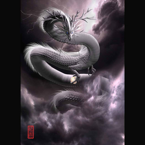油絵 油彩 油彩画 絵 絵画【白龍】 白龍」 by 玲雪｜Artmeter｜暮らしを彩るアートが、きっと見つかる