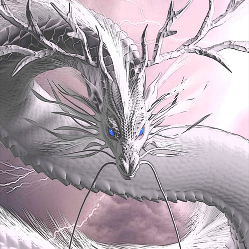 龍の絵「白龍3（明るめ）」A4 イラスト breeze 通販 7517004