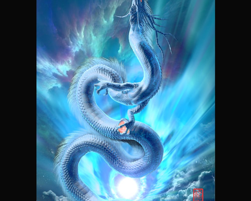 手描きイラスト＊オリジナル【青龍】 0_6479c768ce933bd7e393bb207710