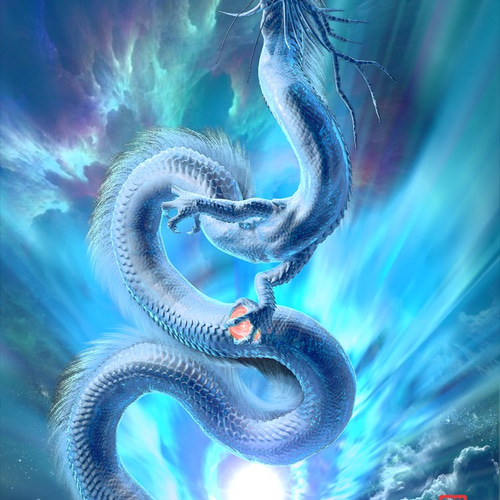 手描きイラスト＊オリジナル【青龍】 手描きイラスト＊オリジナル【青龍】