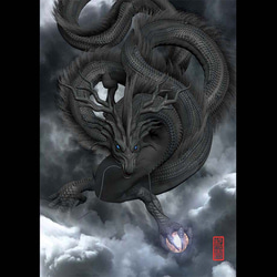 龍の絵　「黒龍１」Ａ４