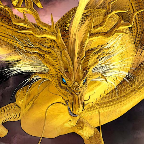 龍の絵「雲龍5、金龍」A4 イラスト breeze 通販 7924156