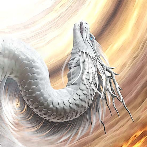 龍の絵「昇龍、白龍」A4 イラスト breeze 通販 8122941｜Creema