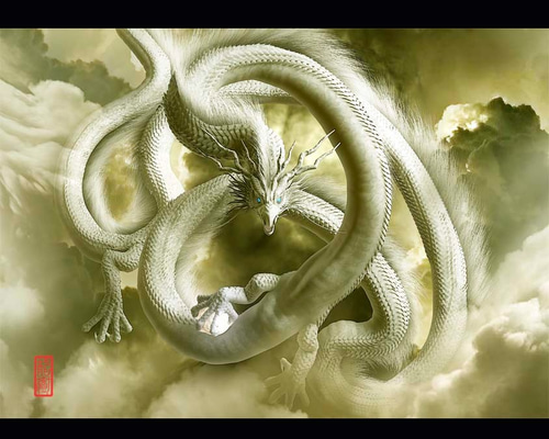 ボールペンアート「雲龍」イラスト原画