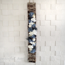 プリザーブドフラワー 白樺のタペストリー  ブルー 2枚目の画像
