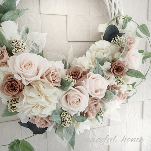 【新品】リースブーケ　プリザーブドフラワーリース 直径約30cm プリザーブドフラワー リース 直径約30cm