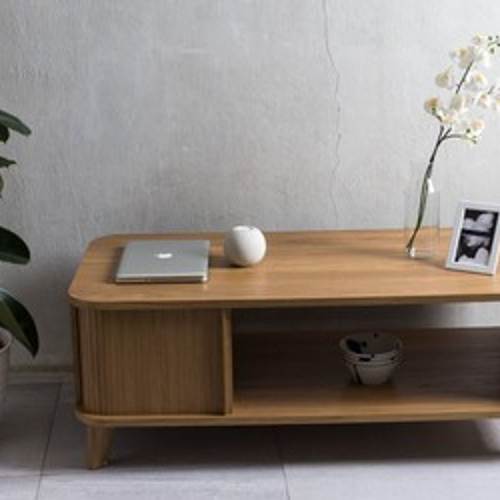 蛇腹扉 北欧 オーク無垢材使用 ローボード 幅120cm テレビ台