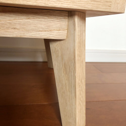 ホワイトオーク　ティーテーブル　無垢材　抽斗　スライドレール　素地　木 7枚目の画像