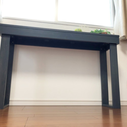 なーちゃん様オーダー品　コンソールテーブル 寸法オーダー可】コンソールテーブル グレー シンプル 染色 サイド