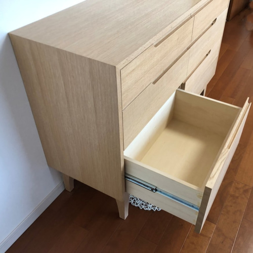 寸法オーダー可能】オーク 引き出し 収納 ウォールキャビネット 無垢