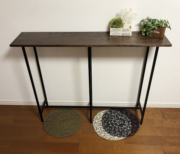 寸法オーダー可】 コンソールテーブル ウォールナット アイアン