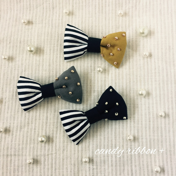 【再販】 C.R+ ribbon brooch 「mode black」 3枚目の画像