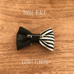 【再販】 C.R+ ribbon brooch 「mode black」 2枚目の画像