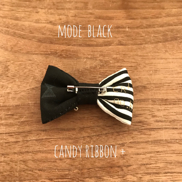 【再販】 C.R+ ribbon brooch 「mode black」 2枚目の画像