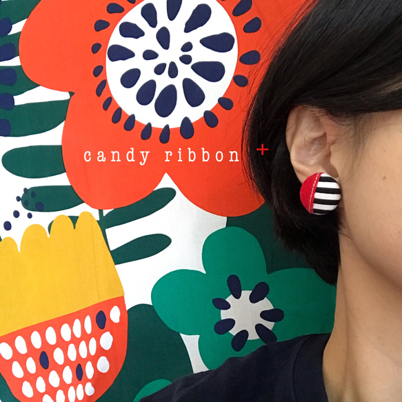 C.R+ button earring (red) 3枚目の画像