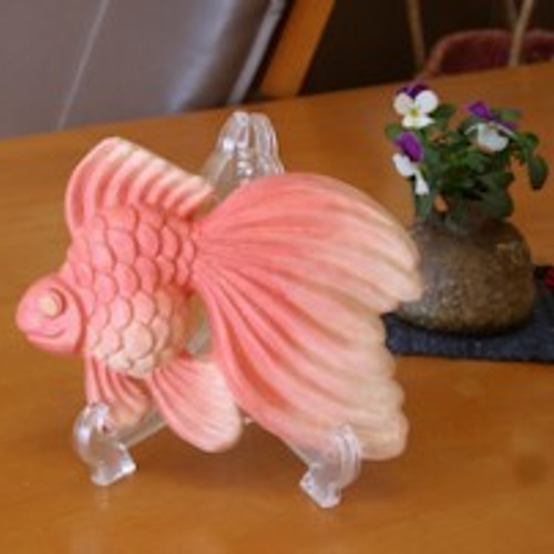 金魚 アクリル樹脂×天然木インテリア 金魚アート 祭 こだわりの