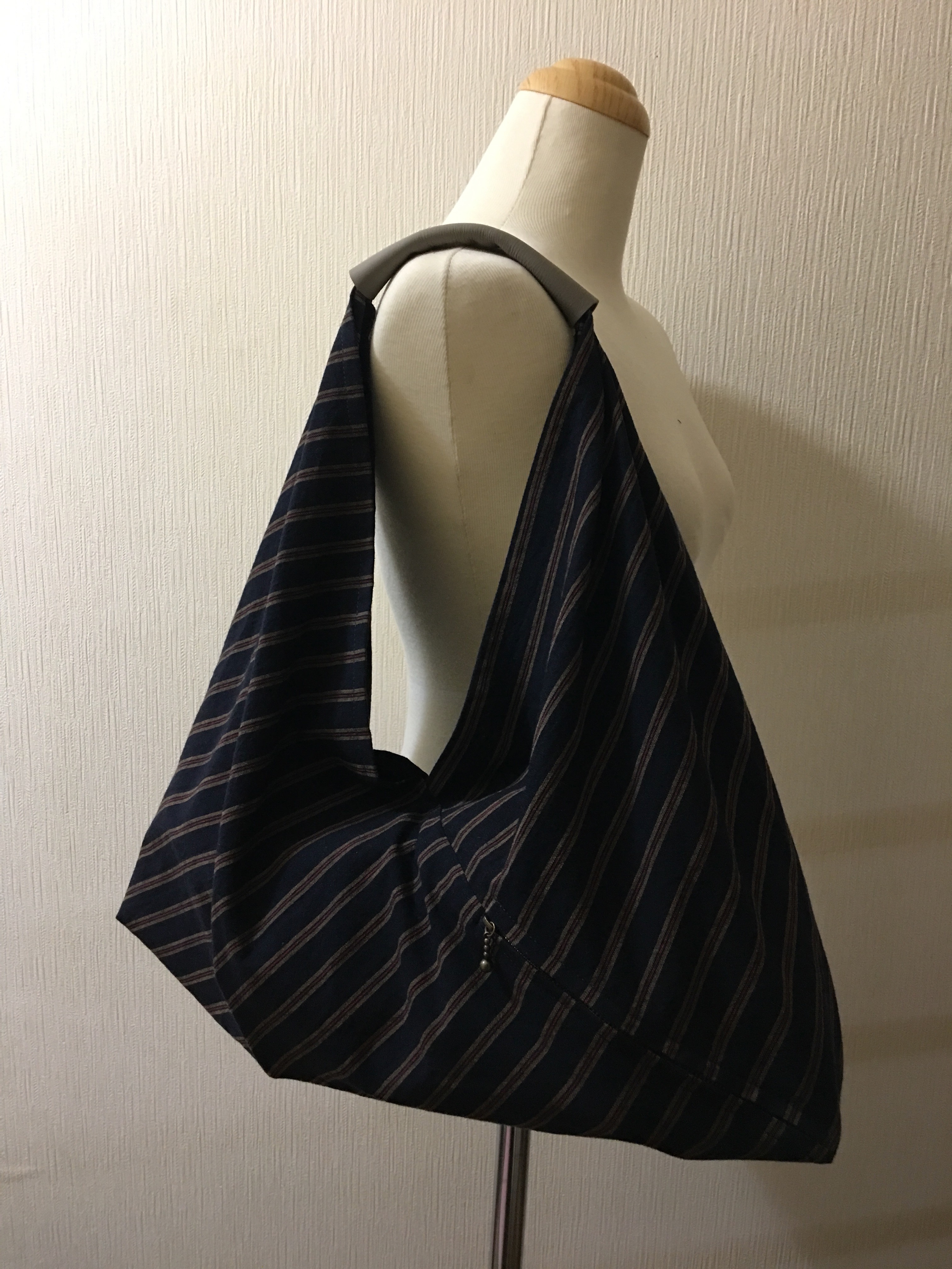 亀田縞バッグ あずま袋タイプ