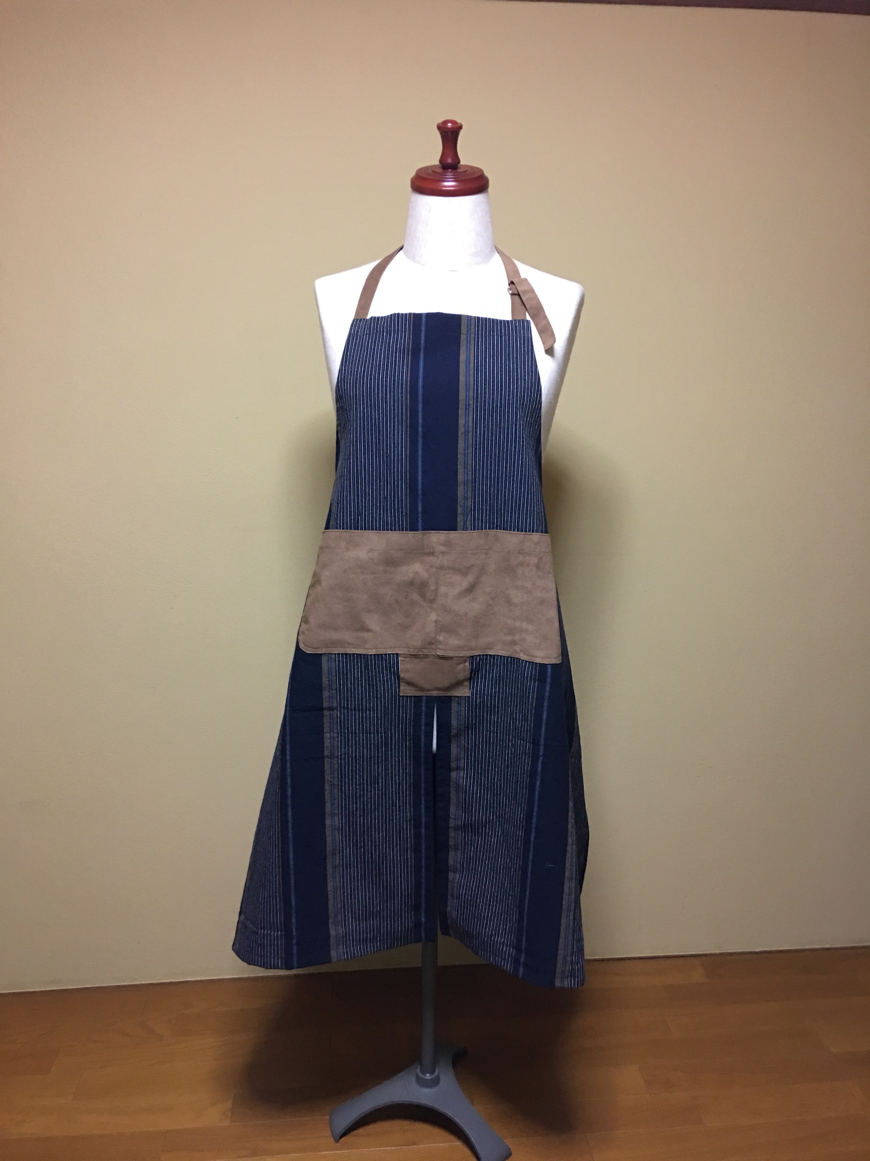 【再販】セミオーダー 亀田縞エプロン