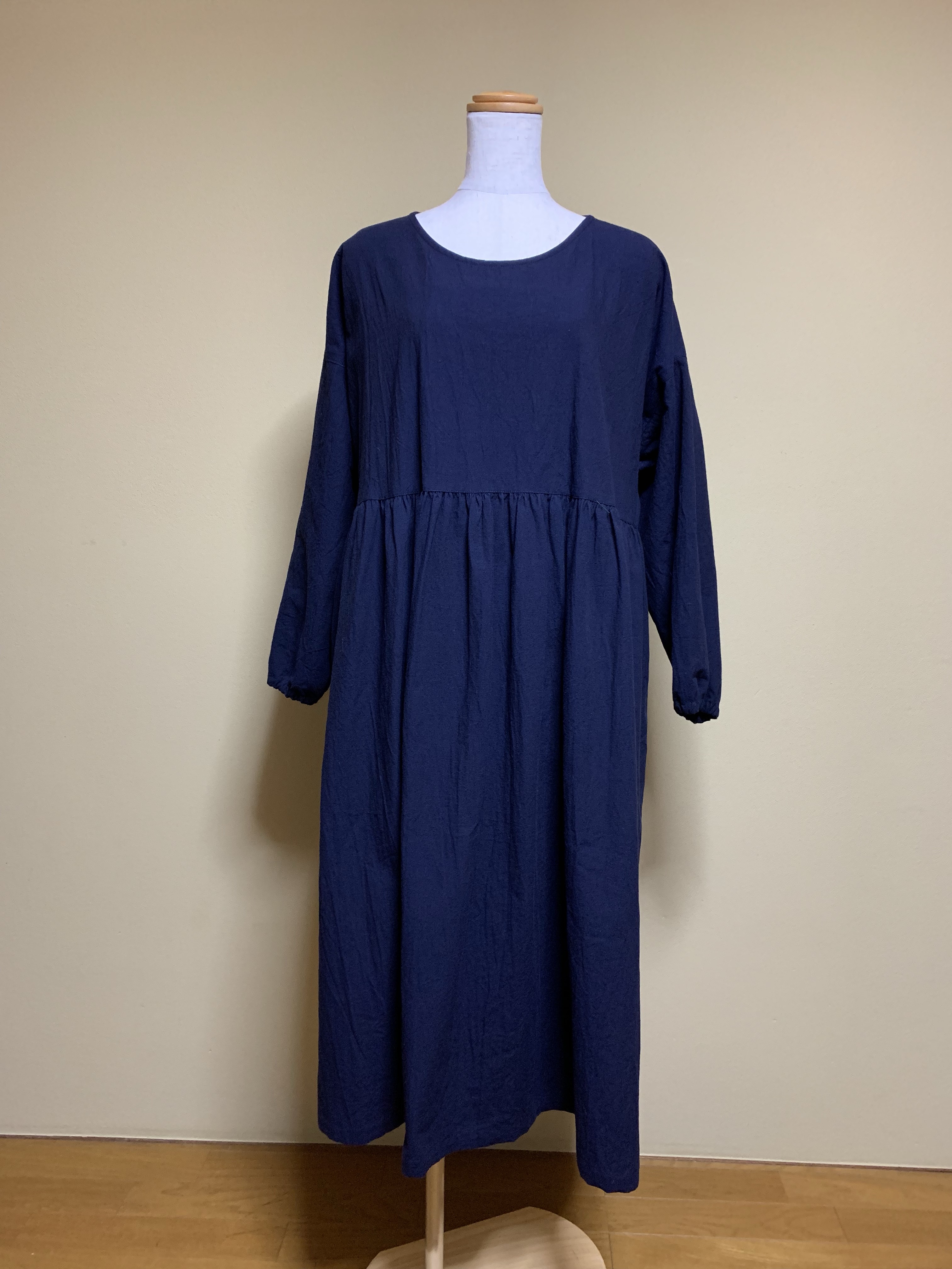 (セミオーダー)亀田縞エプロンワンピース