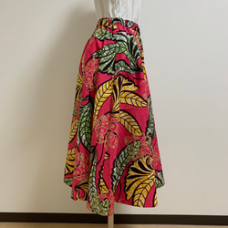 ピンクが綺麗なアフリカ布　　フレアースカート！ 3枚目の画像